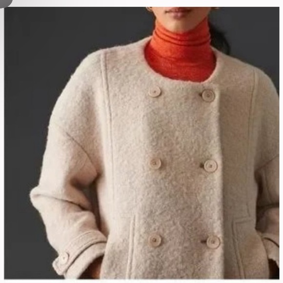 ANTHROPOLOGIE MAEVE WOOL BOUCLE COAT - Picture 3 of 7